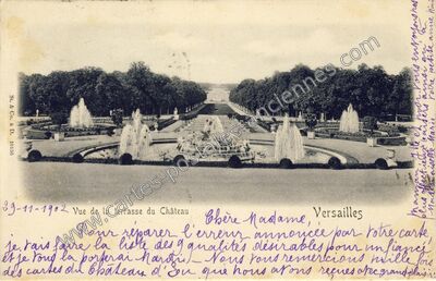 Carte postale ancienne Vue de la terrasse du Château — Versailles (Yvelines)