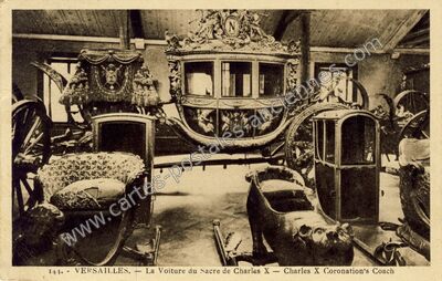 Carte postale ancienne La Voiture du Sacre de Charles X — Charles X Coronation's Coach — Versailles (Yvelines)