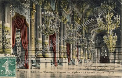 Carte postale ancienne Théâtre National de l'Opéra — Le Grand Foyer — Versailles (Yvelines)