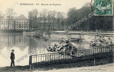 Carte postale ancienne Bassin de Neptune — Versailles (Yvelines)