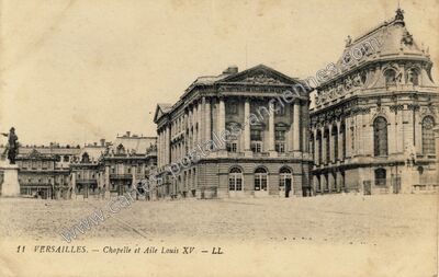 Carte postale ancienne Chapelle et Aile Louis XV — Versailles (Yvelines)