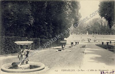 Carte postale ancienne Le Parc. - L'Allée des Marmousets — Versailles (Yvelines)