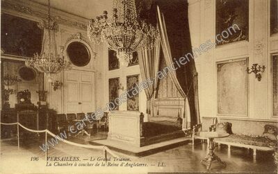 Carte postale ancienne Le Grand Trianon. La Chambre à coucher de la Reine d'Angleterre — Versailles (Yvelines)