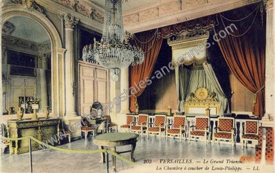Carte postale ancienne Le Grand Trianon. La Chambre à coucher de Louis-Philippe — Versailles (Yvelines)