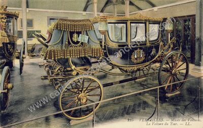 Carte postale ancienne Musée des Voitures. La Voiture du Tsar — Versailles (Yvelines)