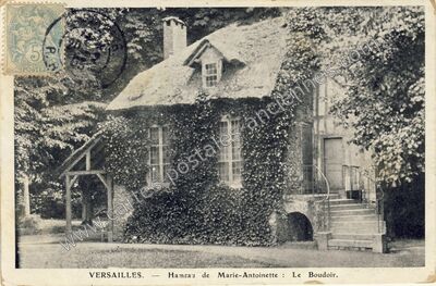 Carte postale ancienne Hameau de Marie-Antoinette : Le Boudoir — Versailles (Yvelines)