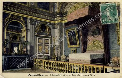 Carte postale ancienne Chambre à coucher de Louis XIV — Versailles (Yvelines)