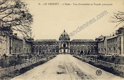 Carte postale ancienne L'Asile - Vue d'ensemble et Façade principale — Le Vésinet (Yvelines)