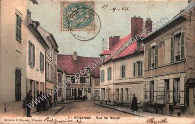 Carte postale ancienne Rue de Rouen — Villepreux (Yvelines)