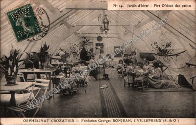 Carte postale ancienne Jardin d'hiver - Five O'clock des petites — Villepreux (Yvelines)
