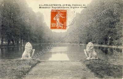 Carte postale ancienne Château de Monsieur Nagelmackers; la pièce d'eau — Villepreux (Yvelines)