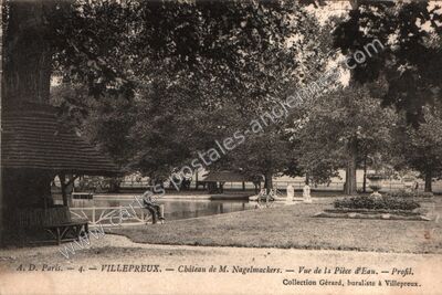 Carte postale ancienne Château de M. Nagelmackers. — Vue de la Pièce d'Eau. — Profil — Villepreux (Yvelines)