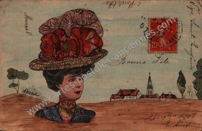 Carte postale ancienne Bonne Fête — Villepreux (Yvelines)