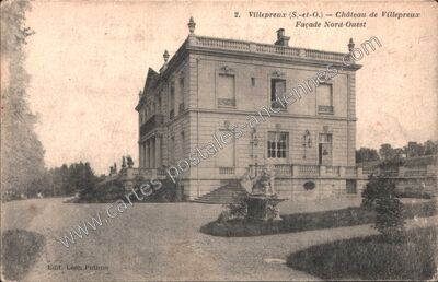 Carte postale ancienne Château de Villepreux Façade Nord-Ouest — Villepreux (Yvelines)