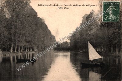 Carte postale ancienne Parc du château de Villepreux Pièce d'eau — Villepreux (Yvelines)