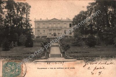 Carte postale ancienne Vue du château de M Nagel — Villepreux (Yvelines)