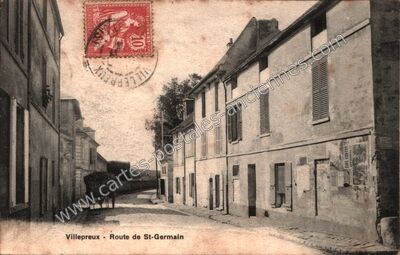Carte postale ancienne Route de St-Germain — Villepreux (Yvelines)