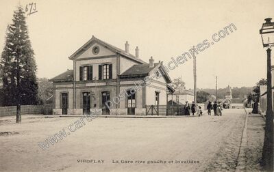 Carte postale ancienne La Gare rive gauche et Invalides — Viroflay (Yvelines)