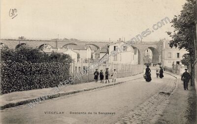 Carte postale ancienne Descente de la Saussaye — Viroflay (Yvelines)