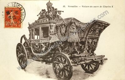 Carte postale ancienne Voiture du sacre de Charles X — Versailles (Yvelines)