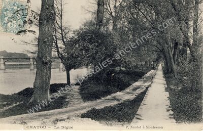 Carte postale ancienne La Digue — Chatou (Yvelines)