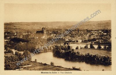 Carte postale ancienne Vue Générale — Mantes-la-Jolie (Yvelines)