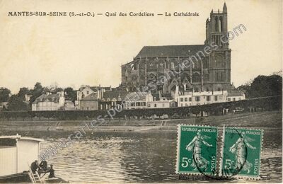 Carte postale ancienne Mantes sur Seine — Mantes-la-Jolie (Yvelines)