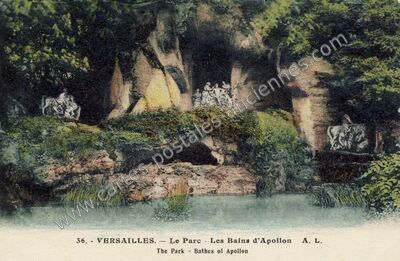 Carte postale ancienne Le Parc - Les Bains d'Apollon — Versailles (Yvelines)