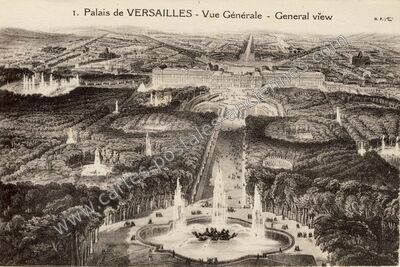 Carte postale ancienne Palais de - Vue Générale - General view — Versailles (Yvelines)
