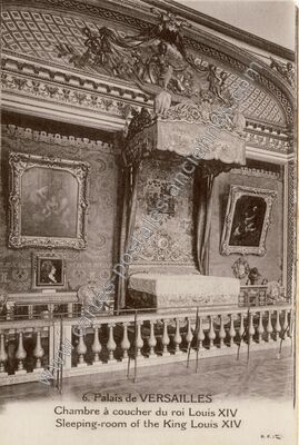 Carte postale ancienne Palais de Versailles, Chambre à coucher du roi Louis XIV — Versailles (Yvelines)