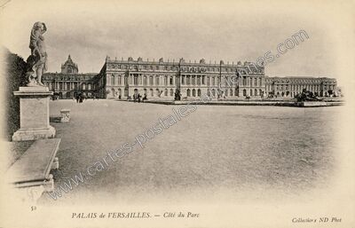 Carte postale ancienne Palais de Versailles. Côté du Parc — Versailles (Yvelines)