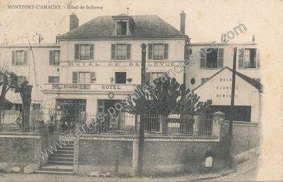 Carte postale ancienne Hôtel de Bellevue — Montfort-l'Amaury (Yvelines)