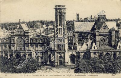 Carte postale ancienne Mairie du 1er — Paris 1e (Paris)