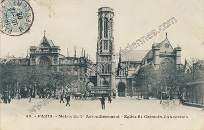 Carte postale ancienne Mairie du Ier — Paris 1e (Paris)