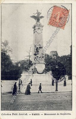 Carte postale ancienne Monument Gambetta — Paris 1e (Paris)
