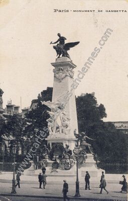 Carte postale ancienne Monument Gambetta — Paris 1e (Paris)