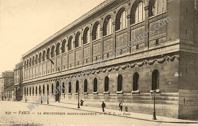 Carte postale ancienne bibliotheque ste genevieve — Paris 5e (Paris)