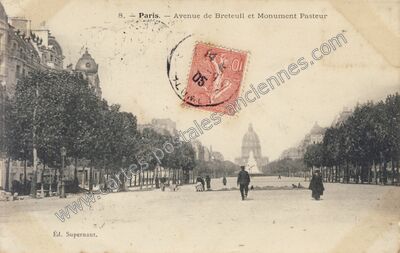 Carte postale ancienne Avenue de Breteuil — Paris 7e (Paris)
