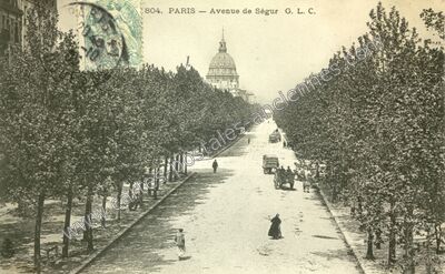 Carte postale ancienne Avenue de Segur — Paris 7e (Paris)