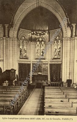 Carte postale ancienne Eglise Lutherienne St Jean — Paris 7e (Paris)