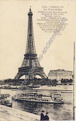 Carte postale ancienne La Tour Eiffel — Paris 7e (Paris)