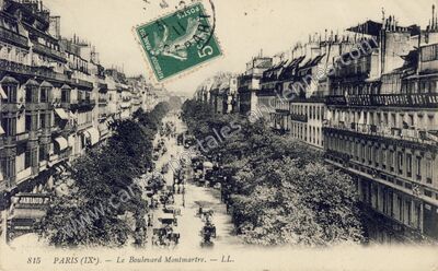 Carte postale ancienne Boulevard Montmartre — Paris 9e (Paris)