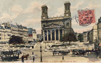 Carte postale ancienne Eglise St Vincent de Paul — Paris 10e (Paris)