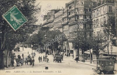 Carte postale ancienne Boulevard Poissonniere — Paris 11e (Paris)