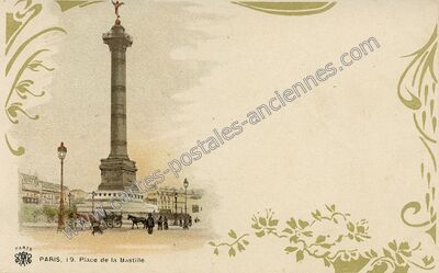 Carte postale ancienne place de la bastille — Paris 11e (Paris)