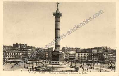 Carte postale ancienne Place de la Bastille — Paris 11e (Paris)