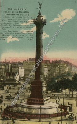Carte postale ancienne place de la bastille — Paris 11e (Paris)
