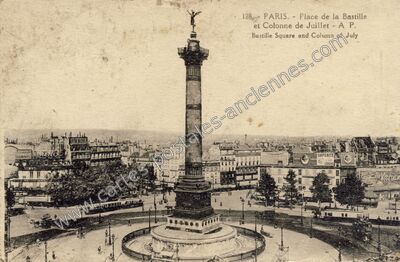 Carte postale ancienne Place de la Bastille — Paris 11e (Paris)