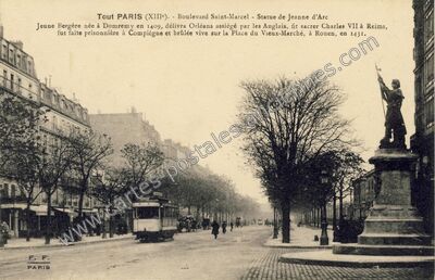 Carte postale ancienne Statue de Jeanne d'Arc — Paris 13e (Paris)