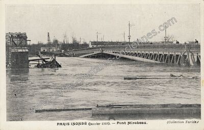 Carte postale ancienne Pont Mirabeau — Paris 15e (Paris)